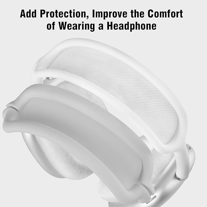 Case for Airpods Max Headphones, Ear Pad Case Cover/Ear Cups Co ver/Headband for AirPods Max (USB-C/Lightning)(2024/2020), Silicone for Apple Airpod Max, Accessories Cases(Gary)