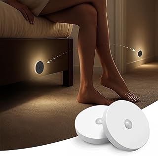 Linkable Smart Night Light with Motion Sensor, Wireless Rechargeable Battery Magnetic LED Wall Lamp 2-Pack for Indoor Connecting Bathroom, Closet, Stairs, Bedroom, Hallway - Image 1