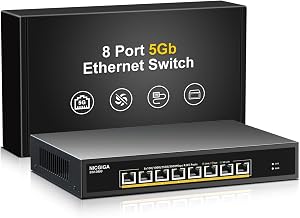 8 Port 5G Ethernet Switch Unmanaged,with 8X 5Gb Base-T Ports, NICGIGA 5Gbps Network Switch Easy for 5G NAS,PC,WiFi7 Router,5Gbe Adapter/NIC. Desktop or 19-inch Rack Mount, Plug and Play. - Image 1