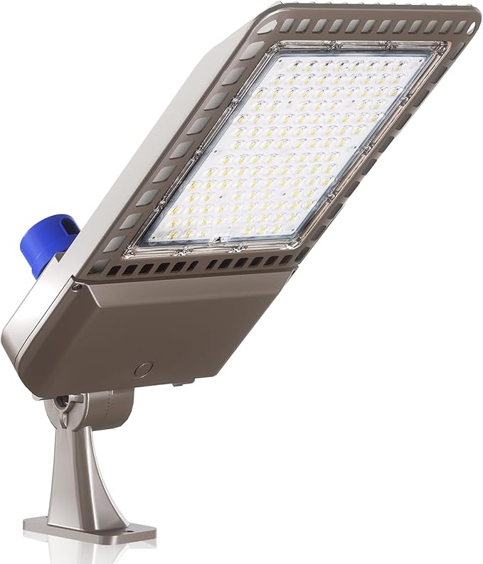 YXL LED Parking Lot Light, 300W LED Shoebox Light with Dusk to Dawn Photocell,42,000LM 5000K Daylight Arm Mount, IP65 Waterproof Parking Lot Light for Street Roadway, 1pack