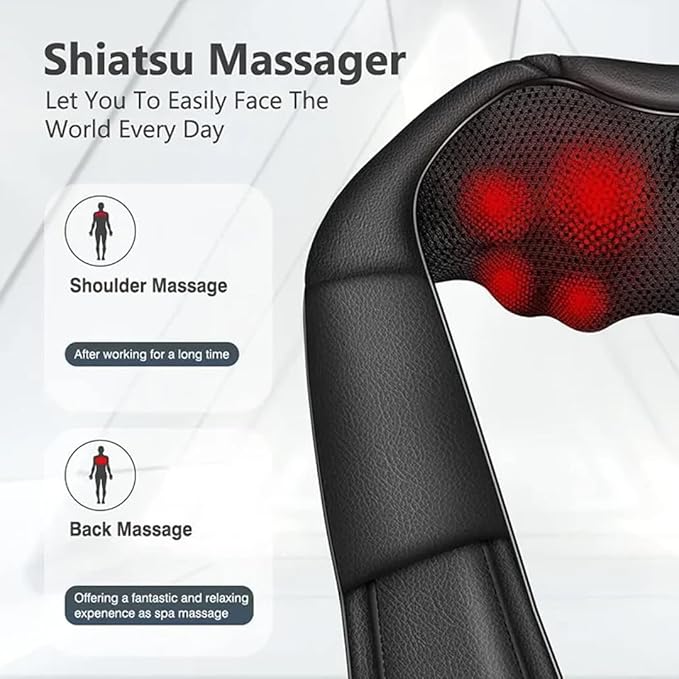 IUI Neck Massager for Pain Relief Deep Tissue, Back Massagers with Heat, Electric Kneading Massagers Pillow for Neck, Back, Shoulder, Legs, Waist, Body