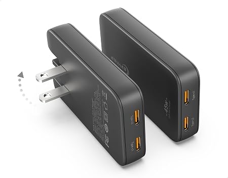 2‑Pack 45W Flat USB‑C Wall Charger, Slim Low‑Profile Dual Port Power Block - Image 3