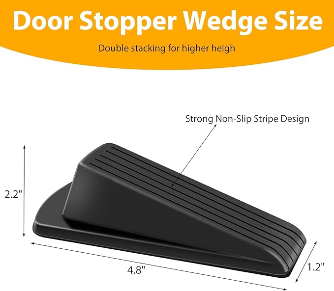 48 Pcs Door Stoppers for Bottom of Door Rubber Door Stoppers for Home Office Dorm Classroom Garage on Carpet,Concrete, Wooden Floor