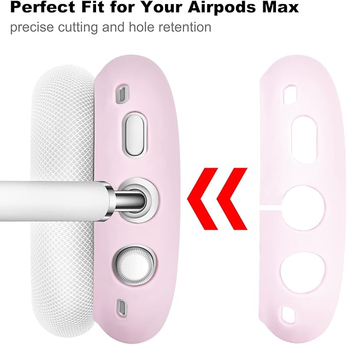 Filoto Case for Airpods Max Headphones, Ear Pad Case Cover/Ear Cups Co ver/Headband for AirPods Max (USB-C/Lightning)(2024/2020), Silicone for Apple Airpod Max, Accessories Cases(Pink)