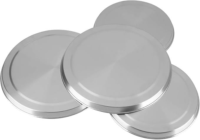 Stainless Steel Round Stove Burner Covers, 2PCS 8.07in and 2PCS 6.5in Round Gas Electric Range Top Covers for Extra Counter Space Heatproof and Decorative Kitchen Organizer