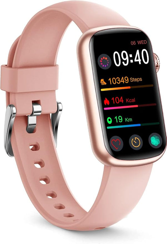 FITVII Slim Fitness Tracker with Blood Oxygen, Blood Pressure, 24/7 Heart Rate and Sleep Tracking, IP68 Waterproof Activity Trackers and Smart Watches with Step Tracker, Pedometer for Women Men