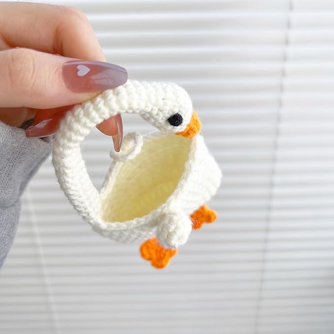 Yatchen Plush Case for AirPods 3,Kawaii Cute 3D Cartoon Fur White Crane Funny Furry Airpods 3rd Generation Cover with Keychain Protector Women Girls for AirPods 3