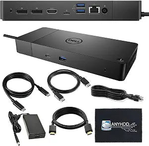 Dell WD19 Docking Station Bundle - HDMI Cable + DisplayPort Cable + USB-C Cable + Microfiber Cloth Included (WD19 130W)