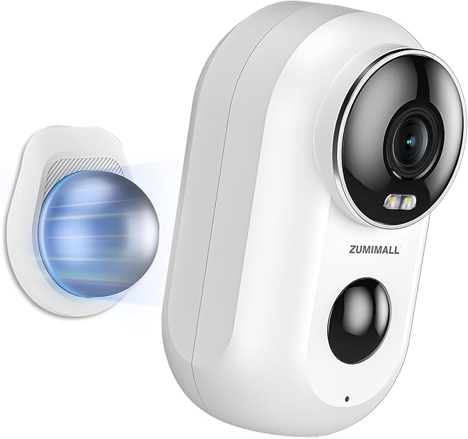 ZUMIMALL Security Cameras Wireless Outdoor with Magnetic Mount, 2K Outdoor Camera Wireless, 2.4G WiFi Battery Cameras for Home Security Indoor,3MP Color Night Vision/130° View/2-Way Talk/SD/Alexa