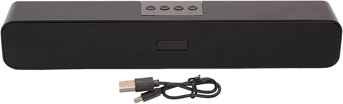 ASHATA PC Soundbar, Wired and Computer Speaker Home Theater Stereo Sound Bar, Bluetooth U Disk Memory Card FM Radio, for Desktop, Laptop, Tablet, Smartphone