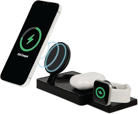 3 in 1 Foldable Fast Magnetic Wireless Charging Station, AllCharge Max by It’s Just Smart, Travel Charger for iPhone 15 14 13 12 11 Pro Max, Apple Watch 8 7 6 5, Airpods, Samsung Galaxy S24, Android - Image 5