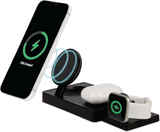 3 in 1 Foldable Fast Magnetic Wireless Charging Station, AllCharge Max by It’s Just Smart, Travel Charger for iPhone 15 14 13 12 11 Pro Max, Apple Watch 8 7 6 5, Airpods, Samsung Galaxy S24, Android - Image 6