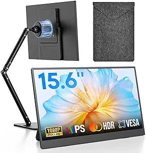 15.6" Portable Monitor with Stand FHD 1080P IPS Travel Monitor for Laptop