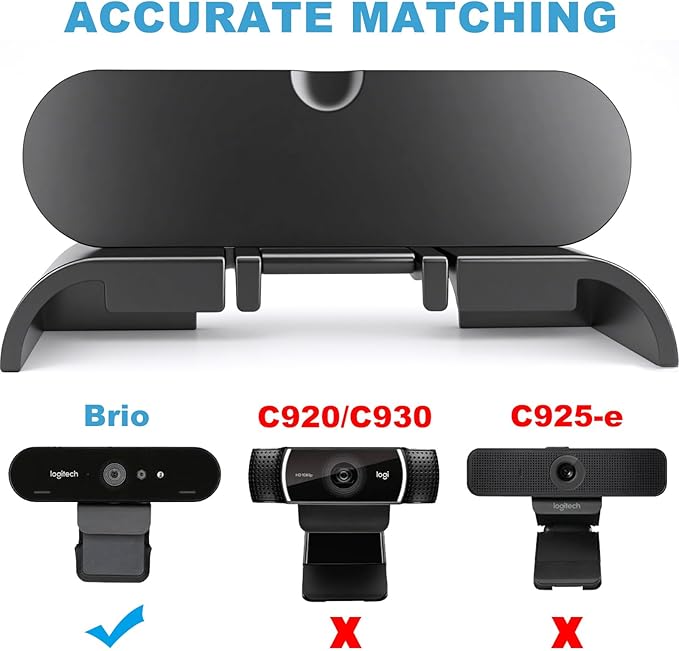 Webcam Privacy Cover for Logitech Brio 4K Webcam, Camera Cover to Protect Lens and Security (Black)