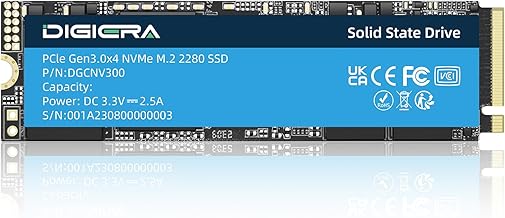 DIGIERA CNV300 Internal SSD PCIe Gen 3.0x4 NVMe M.2 2280, 512GB Space Up to 3500MB/s Read 3100MB/s Write with High Durability Premium Flash, Compatible with Laptop Desktop PC - Image 1