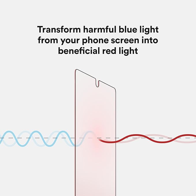 BodyGuardz Red Light Converter Screen Protector – Passive Red Light Therapy for Face - Promotes Better Sleep, Healthier Skin, Reduced Eye Strain – 9H Tempered Glass, Easy Install (Galaxy S26 Ultra)