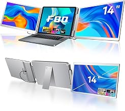 14" Laptop Screen Extender, FHD IPS Triple Screen Monitor Extender