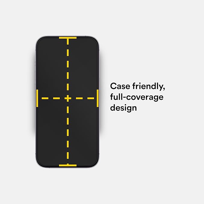 BodyGuardz Pure 3 Privacy Glass Compatible with iPhone 17 and iPhone 16 Devices, 2-Way Privacy Technology, 9H Hardness, Easy Install, Case Friendly - Black Border (for iPhone Air - 6.6 inch)