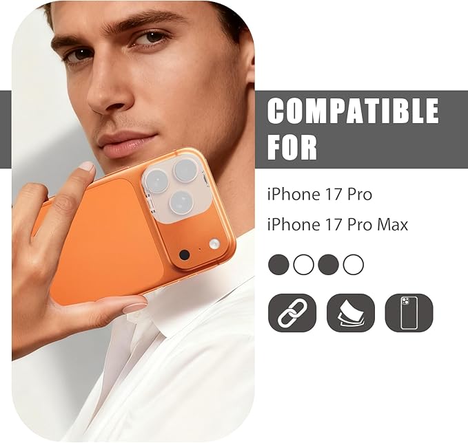 Camera Lens Cover Compatible for iPhone 17 Pro/17 Pro Max,Camera Lens Protector to Protect Privacy and Security,Strong Adhesive -2 Pack-Clear