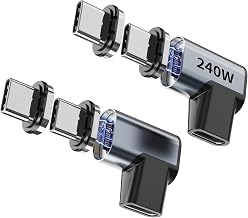 240W 90° Magnetic USB-C Adapter 2-Pack, 4 Tips, USB4 - Image 1