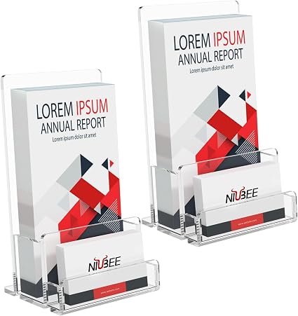 NIUBEE Acrylic Brochure Holder 4‘’, Pamphlet Rack Card Flyer Display Stand