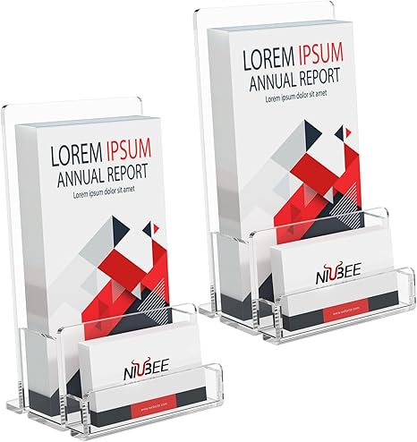 NIUBEE Acrylic Brochure Holder 4‘’, Pamphlet Rack Card Flyer Display Stand