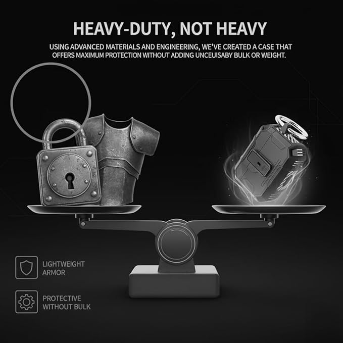 for AirPods Pro 3 Case, Secure Lock Magnetic Lid Cover with Keychain, Military Grade Shockproof Protective Case for Airpods Pro 3rd Generation, Wireless Charging & Front LED Visible,Black02