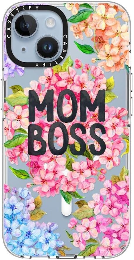 CASETiFY Clear iPhone 14 Case [Not Yellowing / 6.6 ft. 3X Military Grade Drop Protection/Compatible with Magsafe] - MOM BOSS - Clear