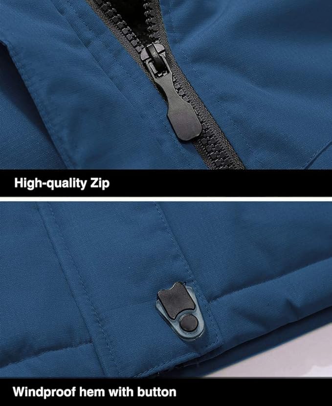 MAGCOMSEN Men's Winter Coats Water Resistant Ski Snow Jacket Warm Fleece Jacket Parka Raincoats With Hood Multi-Pockets