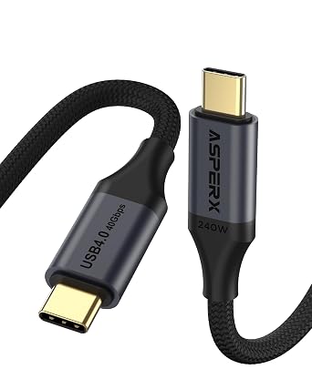 AsperX USB 4 for Thunderbolt 4 Cable 4Ft, PD3.1 240W, 40Gbps Data Sync