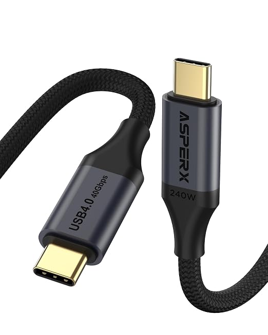 AsperX USB 4 for Thunderbolt 4 Cable 4Ft, PD3.1 240W, 40Gbps Data Sync
