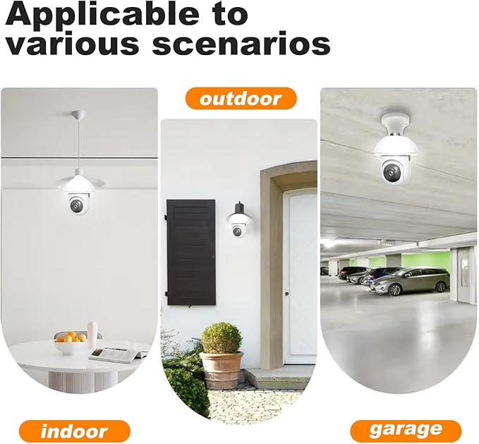 Light Bulb Security Camera -2.4GHz WiFi 1080p Security Cameras Wireless Indoor Outdoor Motion Detection and Alarm,Two-Way Talk,Color Night Vision,Can be Used as a Street lamp