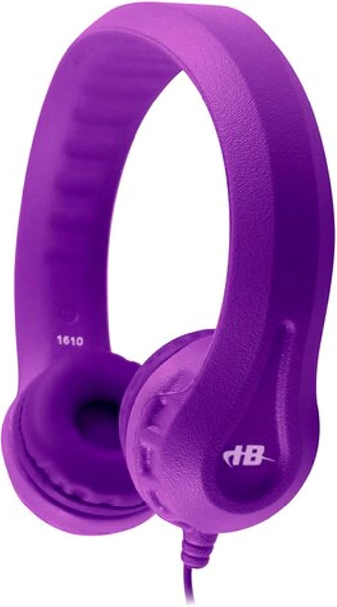 HamiltonBuhl Flex‑Phones Kids Foam Headphones 10‑Pack – Durable EVA Foam, Volume‑Limited 85 dB, Chew‑Resistant Dura‑Cord, Safe BPA‑Free Design for Classroom Use – Purple