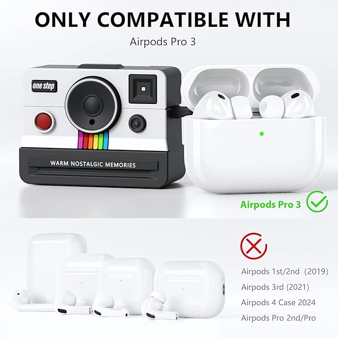 Retro Cases for Apple Airpods iPods Pro 3 Case Cover 2025 - VISOOM Designer Cute Silicone Airpods iPods Pro 3rd Generation Case Cover with Airpod Accessories, Airpod iPod Pro3 Protector Cases
