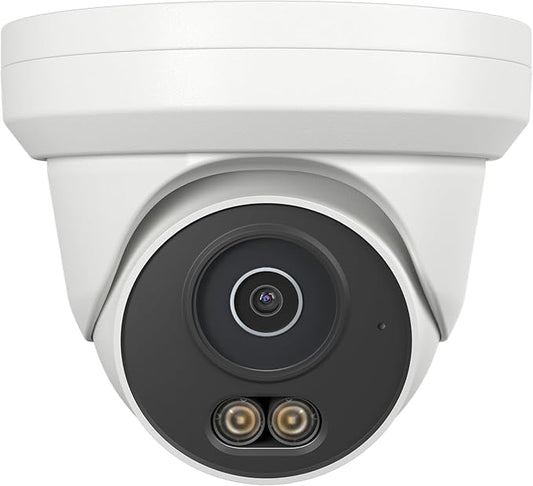 UNILOOK 4MP PoE Camera, Turret Security PoE IP Camera Outdoor Indoor Wired, Smart Dual Light Color Night Vision, Human Motion Detection, Audio/Microphone, IP66, 2.8mm, Metal Housing, NDAA