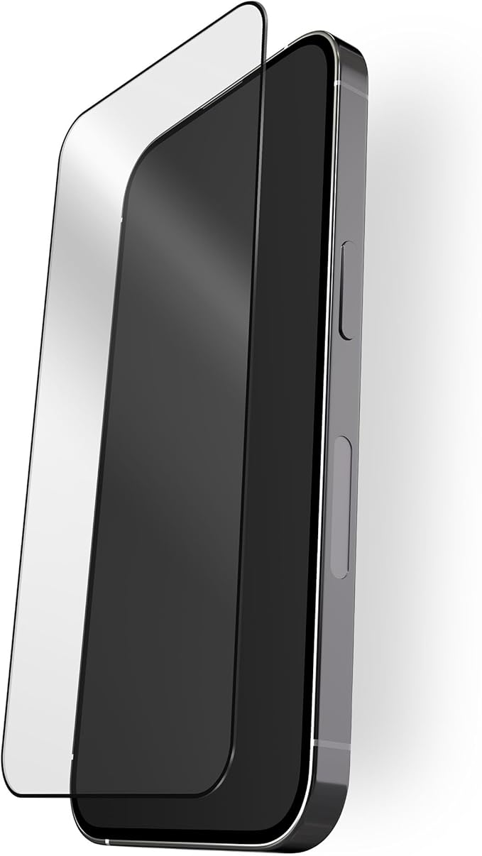 BodyGuardz Pure 3 Matte Glass Compatible with iPhone 16 & 17 Devices - Durable Anti-Glare Tempered Glass, Easy Install, Edge-to-Edge, Case-Friendly - Black Border (for iPhone 17 Pro / 16 Pro - 6.3 inch)