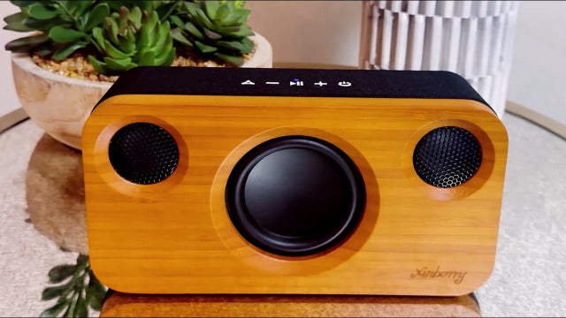 Bluetooth Speaker with Deep Bass, 40W(Peak) Wireless Portable Speaker with AUX, TF Card, Stereo Sound Wood Home Audio Sync up to 100 Bluetooth 5.3 Speakers for Home Party, Outdoor Camping