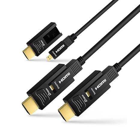 DTECH 75 Feet Fiber Optic HDMI Cable 4K 60Hz 444 Chroma Subsampling 18Gbps Ultra HD with Micro HDMI to Standard HDMI Connectors Compatible with UHD TV Projector Computer Monitor (23 Meters, Black) - Image 5