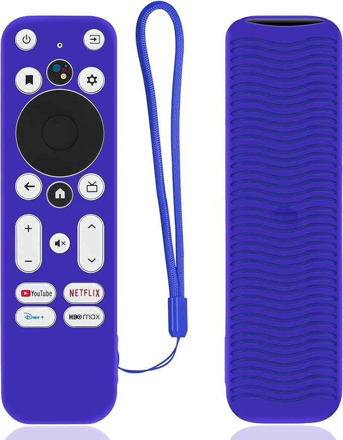 Blue Silicone Protective Case with Strap for Onn Android TV 4K UHD Stick TV Box 100024646 100026240 Remote, Shockproof Anti-Dirty Cover for Onn Remote