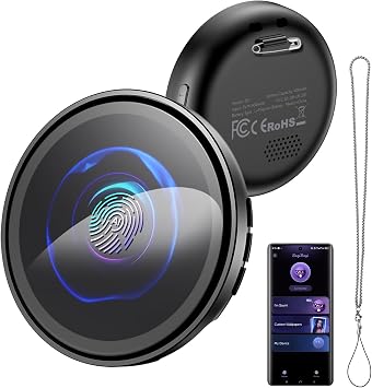 Z01 AI Companion Digital Badge, Wearable Bluetooth 6.0 Language Translator with HD Touch Screen, Smart AI Assistant Badge for Travel Business Daily Life (Z01&Pin)