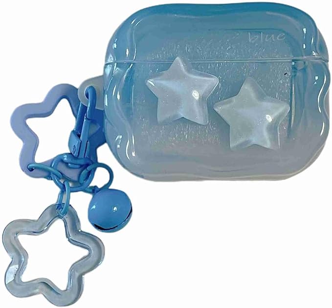 Case for AirPods Pro 2nd Generation 2022, Premium Fashion Blue Star Decoration Pattern Case Cover Accessories for AirPods Pro 2nd Generation 2022 with Pendant