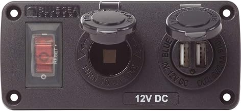 Blue Sea Systems Water-Resistant Accessory Panel with USB and 12V Socket - Image 1