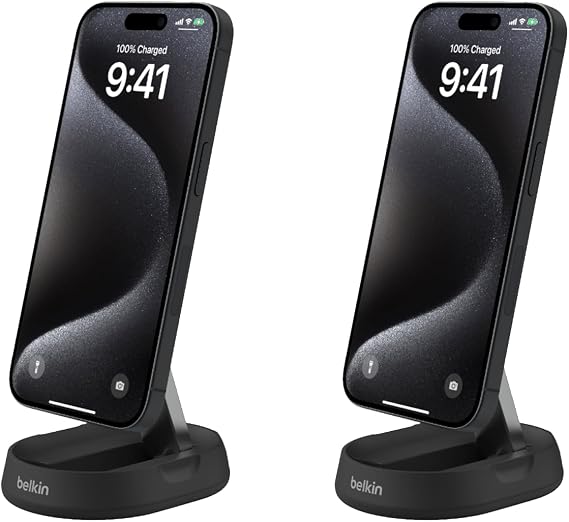 Belkin Qi2 15W Magnetic Wireless Charging Stand, Convertible (2 Pack)