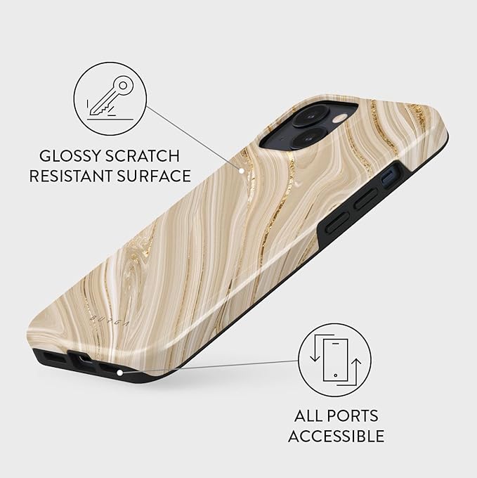 BURGA Phone Case for iPhone 15 - Cute, Trendy, Aesthetic, Pattern Phone Cover, Hard Shell Protection - fits Apple iPhone 15 Case for Women and Men
