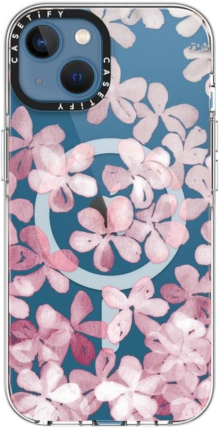 CASETiFY Clear iPhone 13 Case [Not Yellowing / 6.6 ft. 3X Military Grade Drop Protection/Compatible with Magsafe] - Spring Blossoms - Clear