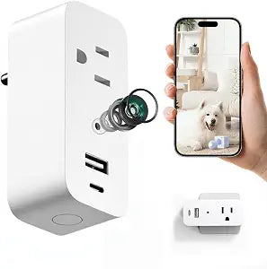 ULar 1080P WiFi Wall Outlet Camera with 32 GB Card Local Storage