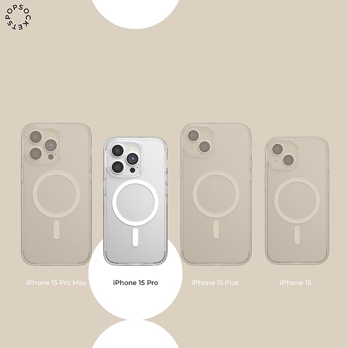 PopSockets iPhone 15 Pro Case with Phone Grip and Slide Compatible with MagSafe, Phone Case for iPhone 15 Pro, Wireless Charging Compatible - French Navy