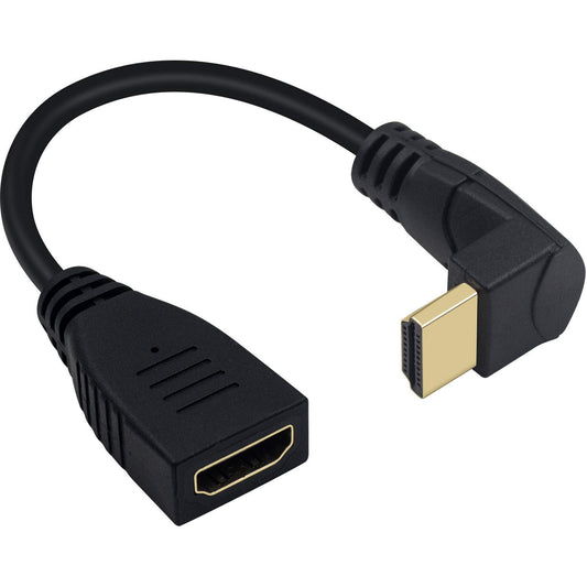 Poyiccot 8K HDMI Extension Cable, Short HDMI 90 Degree Male to Female HDMI 2.1 Cable 48Gbps with 8K 60Hz Video and 3D HDR for TV/Xbox /PS4 /PS5 (Up Angle), 0.5feet