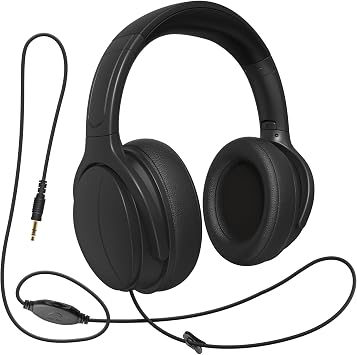Long Cord TV Headphones for Seniors with Volume Control