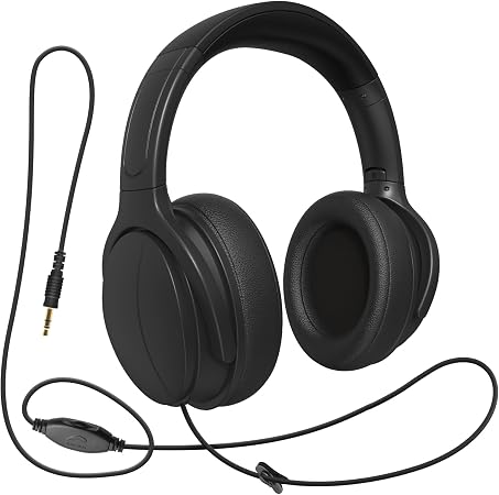 Long Cord TV Headphones for Seniors with Volume Control